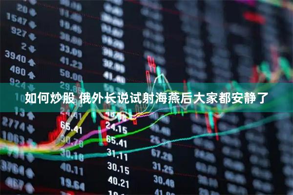 如何炒股 俄外长说试射海燕后大家都安静了