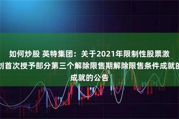 如何炒股 英特集团：关于2021年限制性股票激励计划首次授予部分第三个解除限售期解除限售条件成就的公告