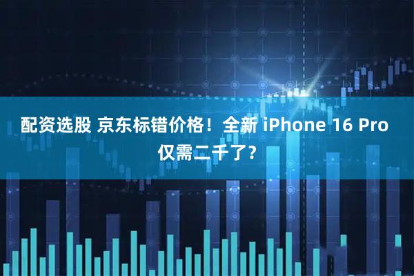 配资选股 京东标错价格！全新 iPhone 16 Pro 仅需二千了？